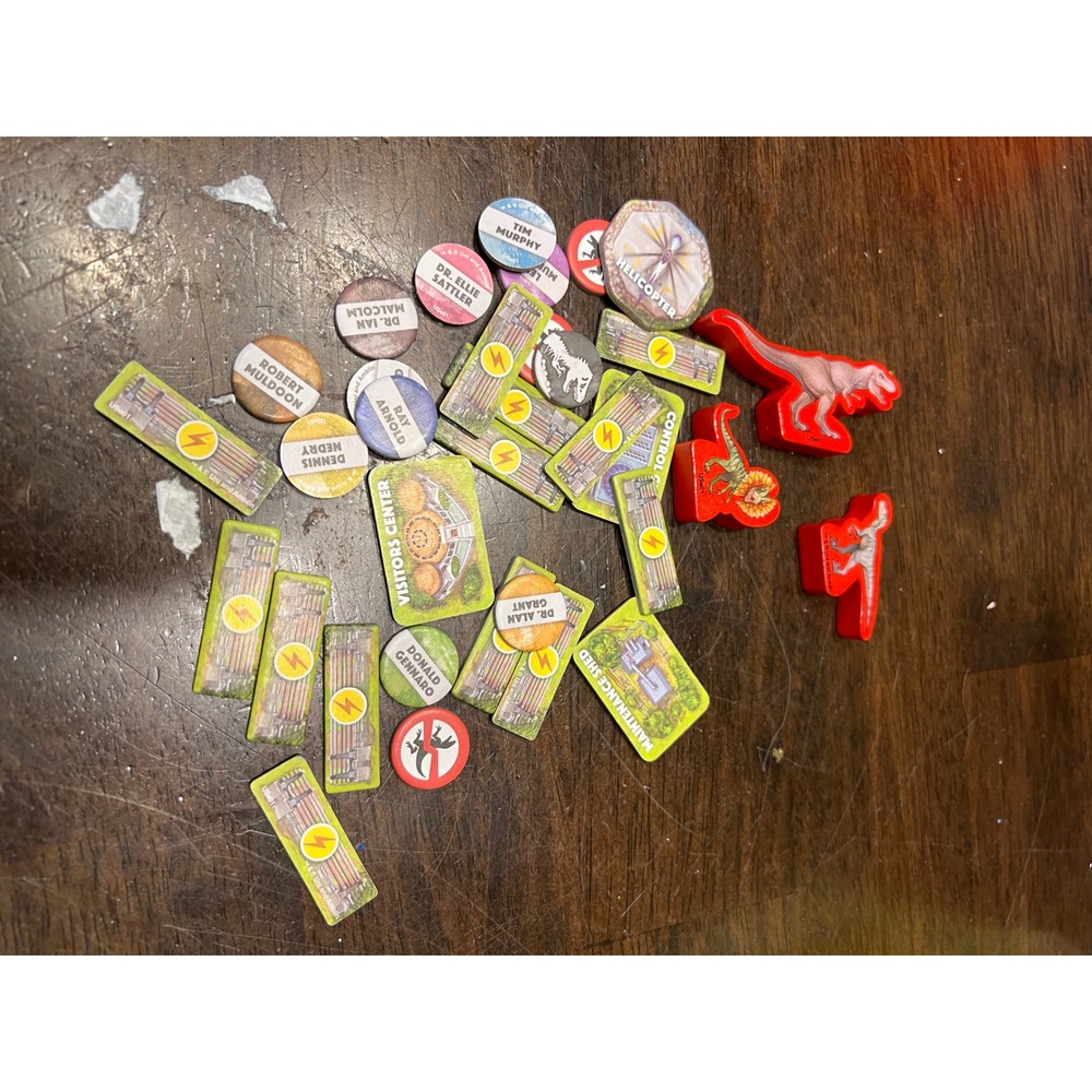Jurassic Park Board Game Replacement Pieces Lot Multi Color Excellent‎ Condition